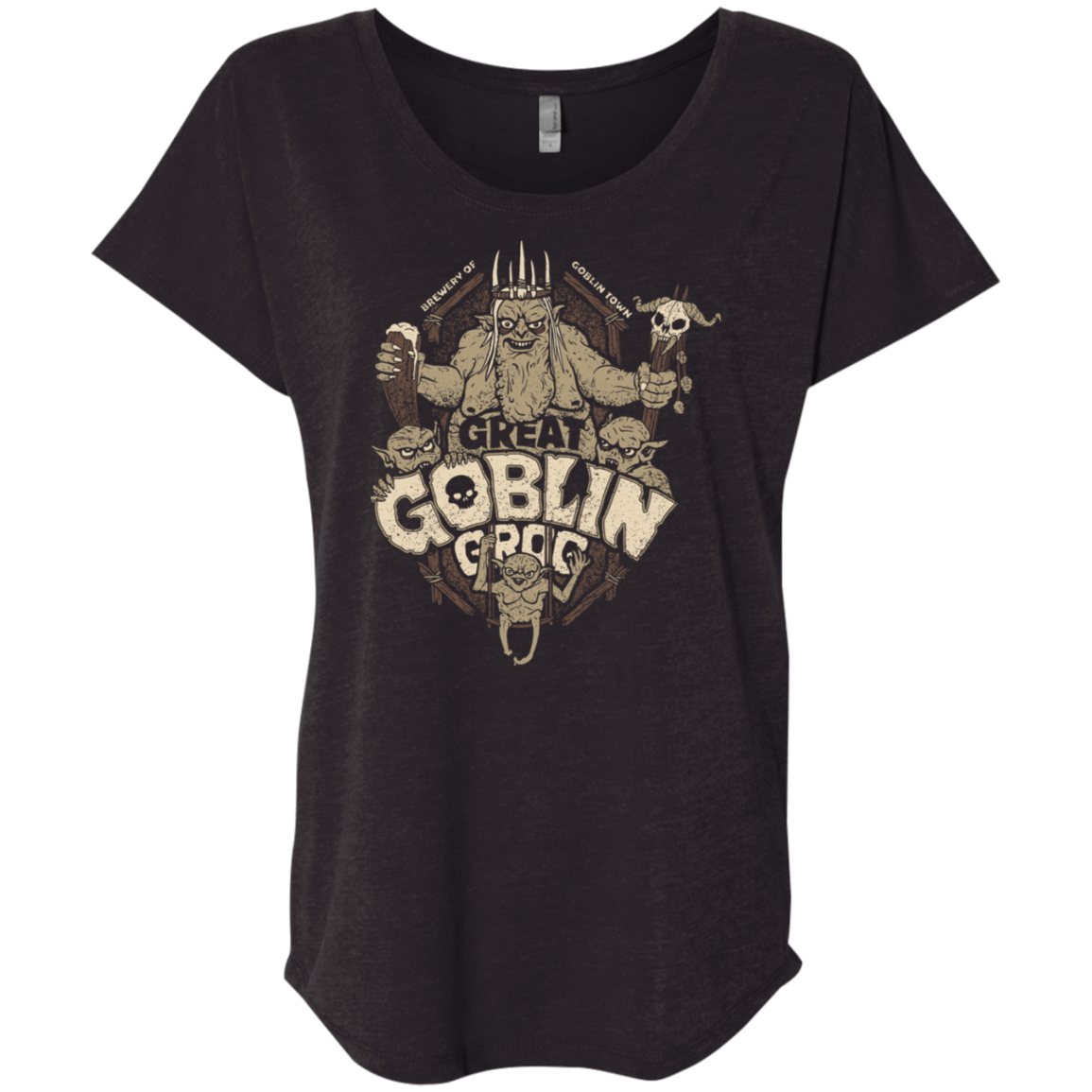 T-Shirts Vintage Black / X-Small Great Goblin Grog Triblend Dolman Sleeve