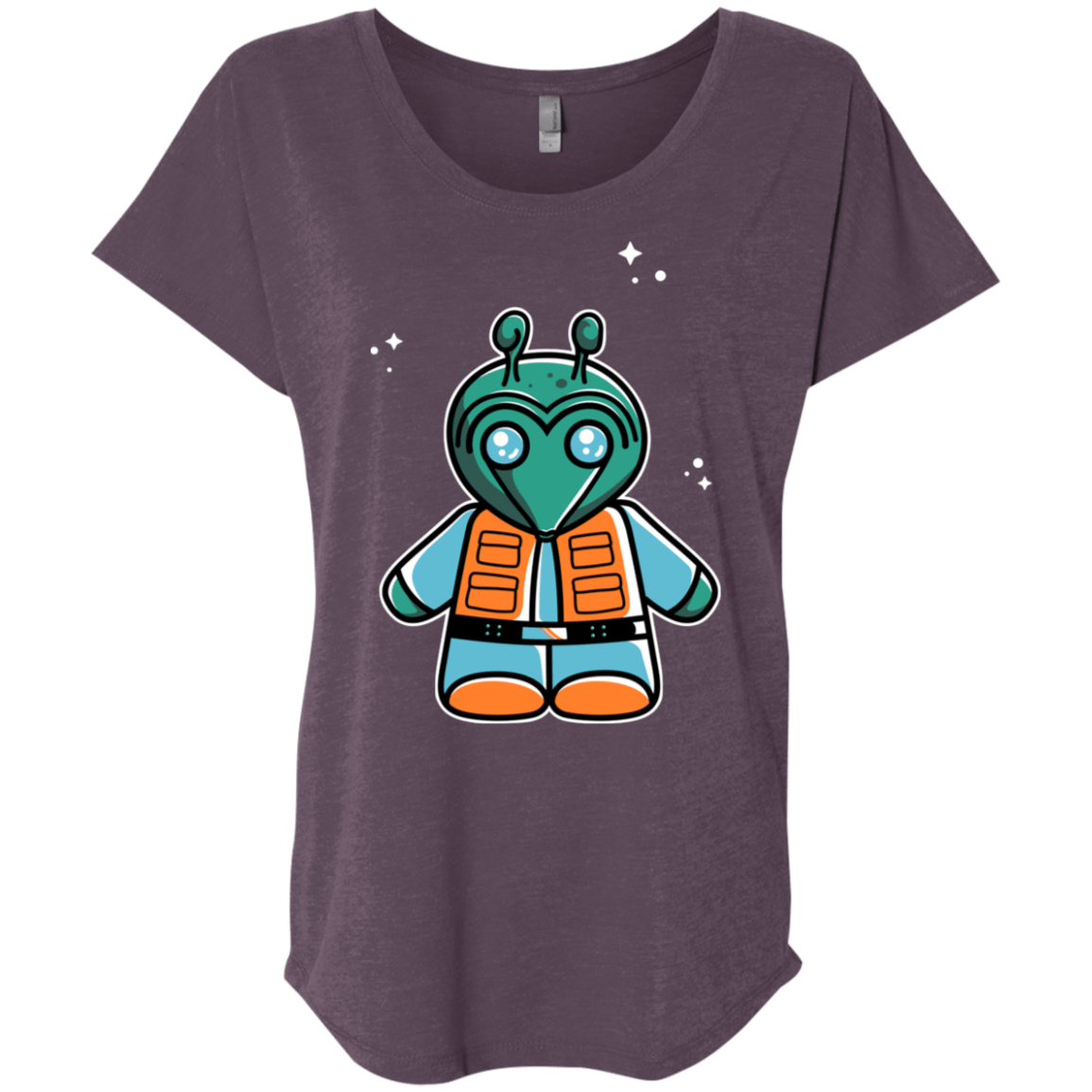 T-Shirts Vintage Purple / X-Small Greedo Cute Triblend Dolman Sleeve