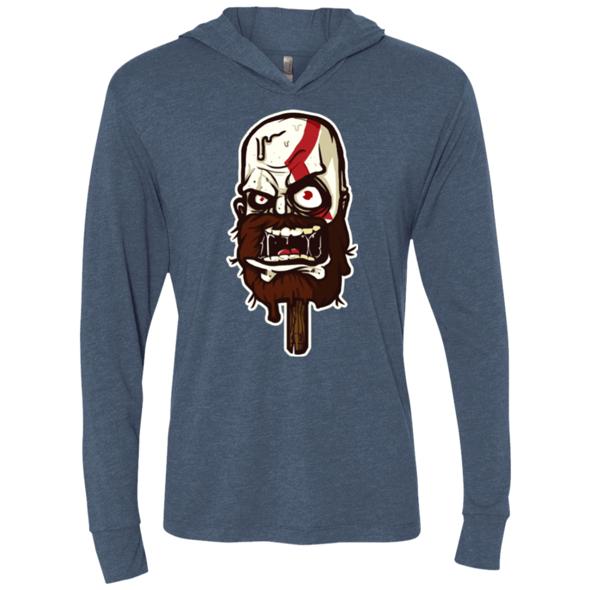 T-Shirts Indigo / X-Small Greek Ice Cream Triblend Long Sleeve Hoodie Tee