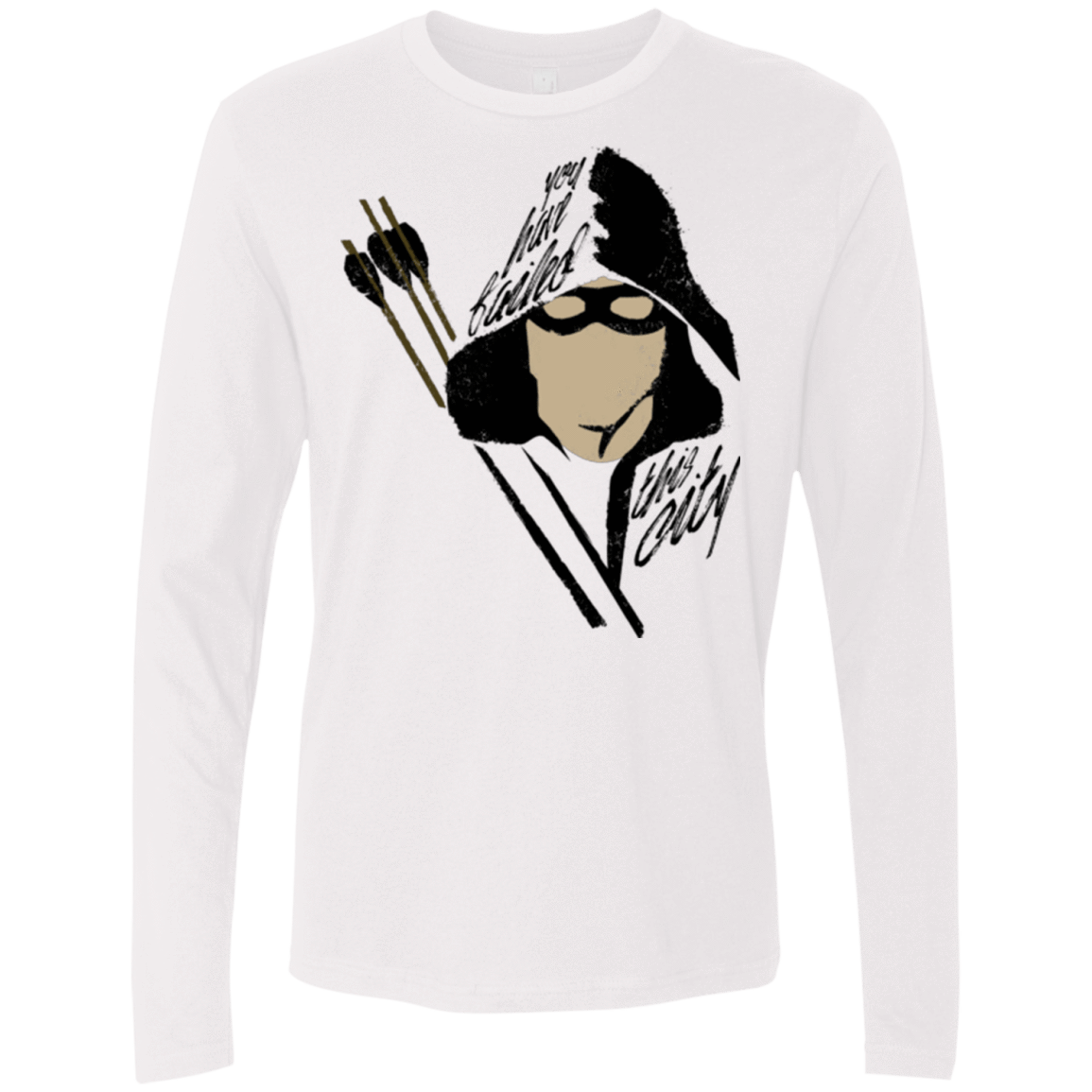 T-Shirts White / Small Green Archer Men's Premium Long Sleeve