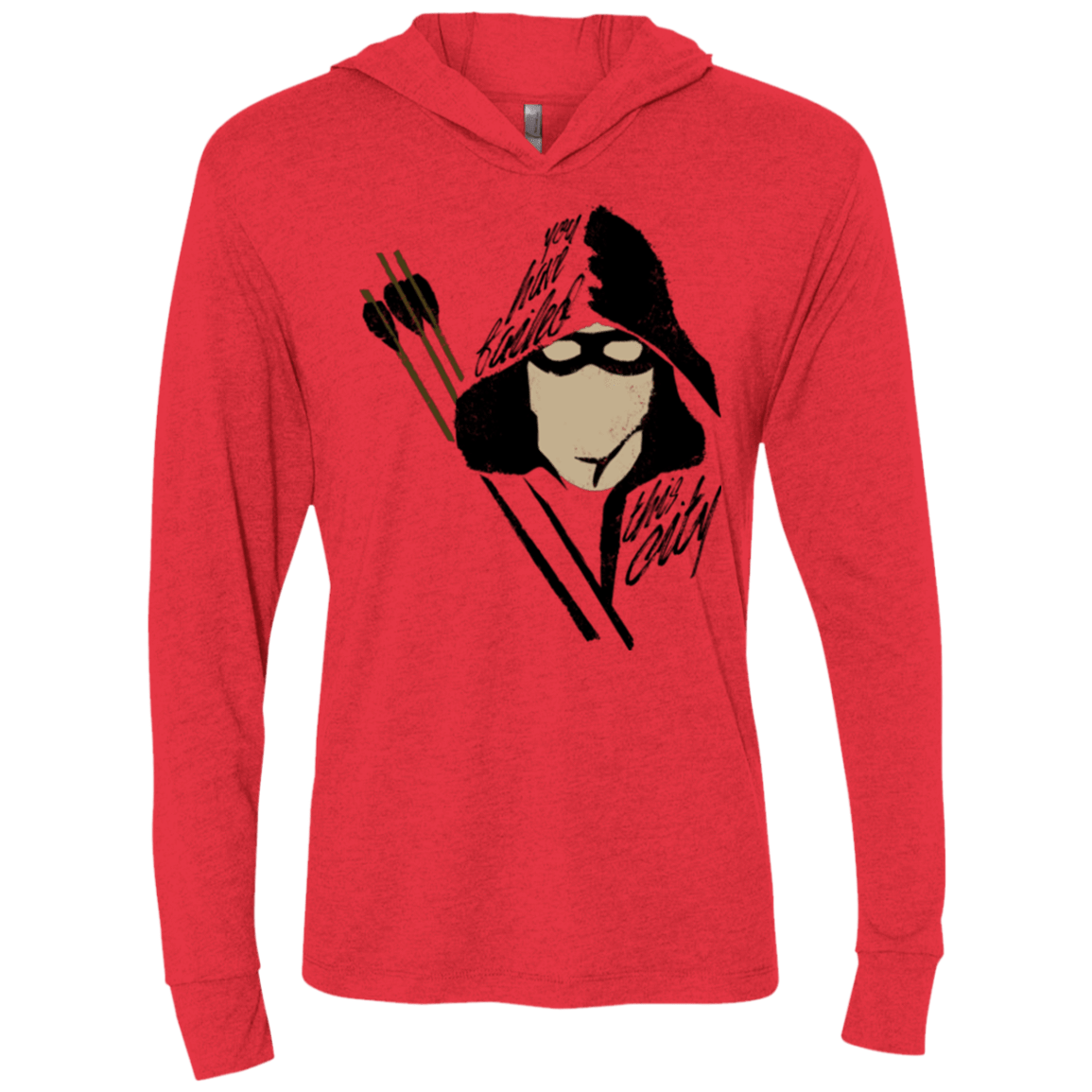 T-Shirts Vintage Red / X-Small Green Archer Triblend Long Sleeve Hoodie Tee