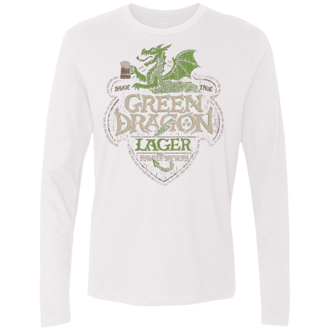 T-Shirts White / Small Green Dragon Men's Premium Long Sleeve