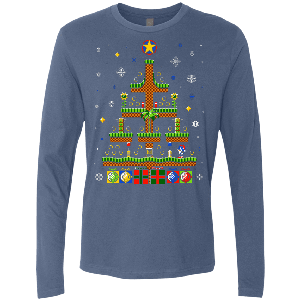 T-Shirts Indigo / Small Green Hill Christmas Men's Premium Long Sleeve