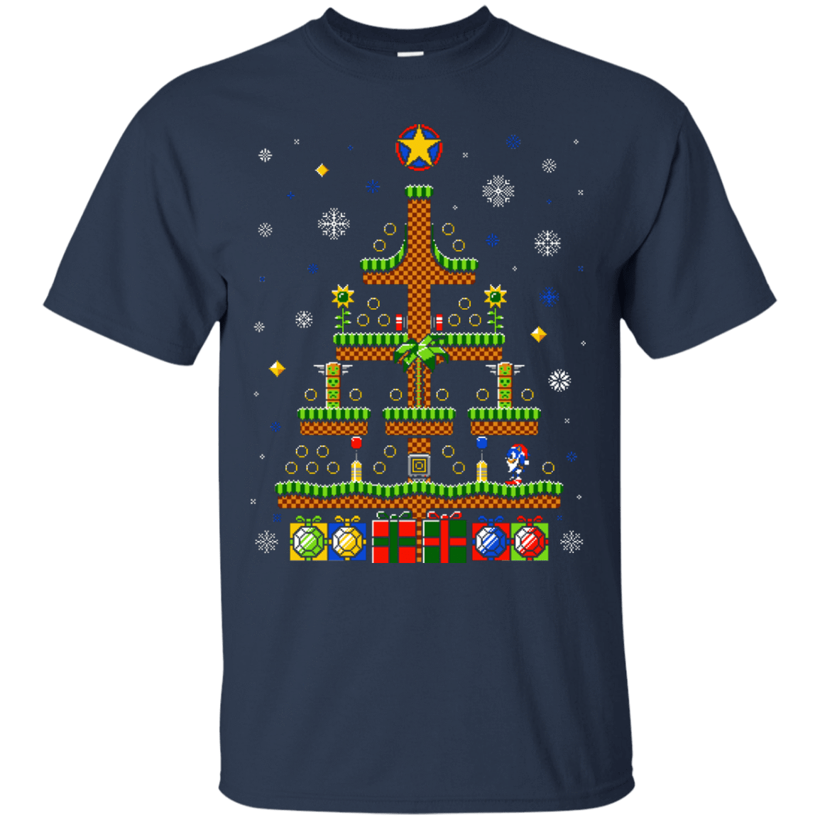 T-Shirts Navy / Small Green Hill Christmas T-Shirt