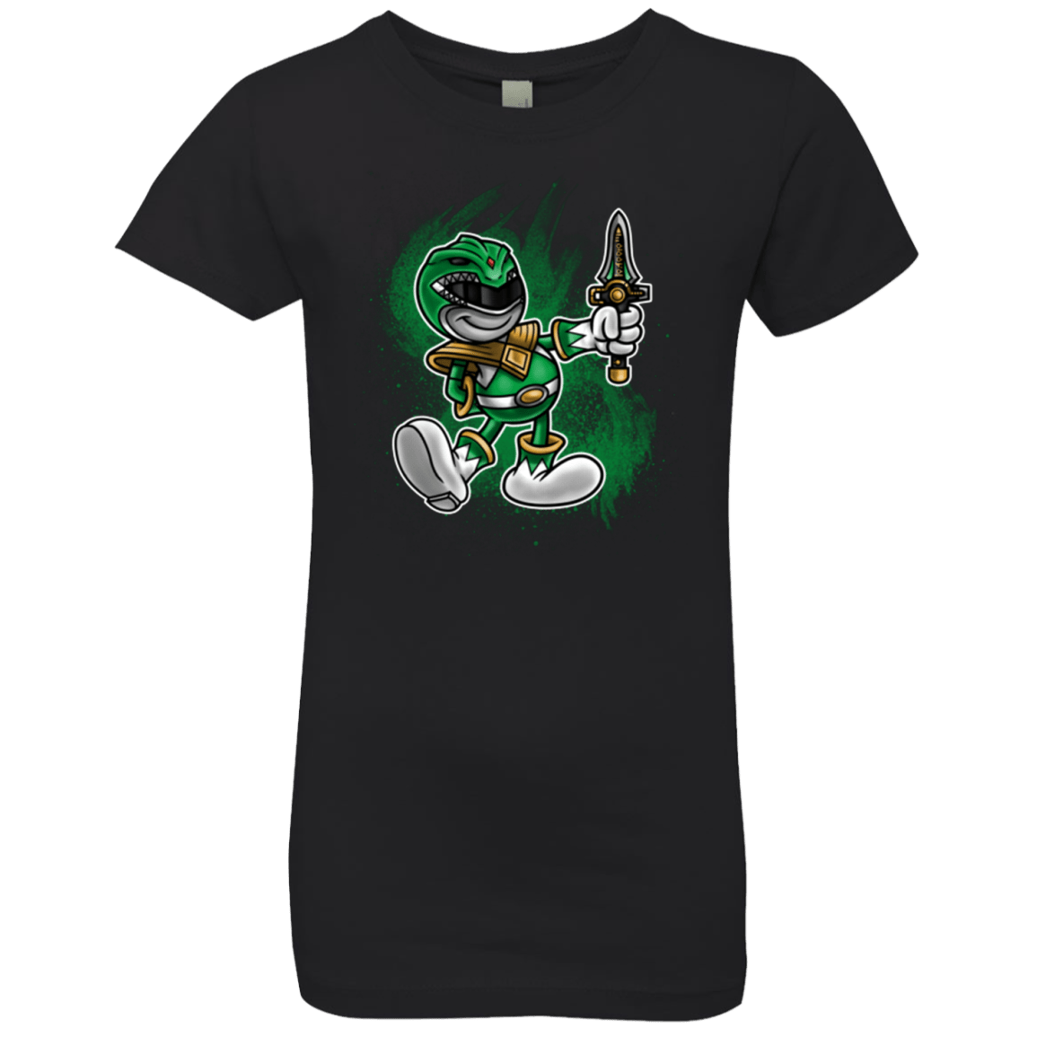 T-Shirts Black / YXS Green Ranger Artwork Girls Premium T-Shirt