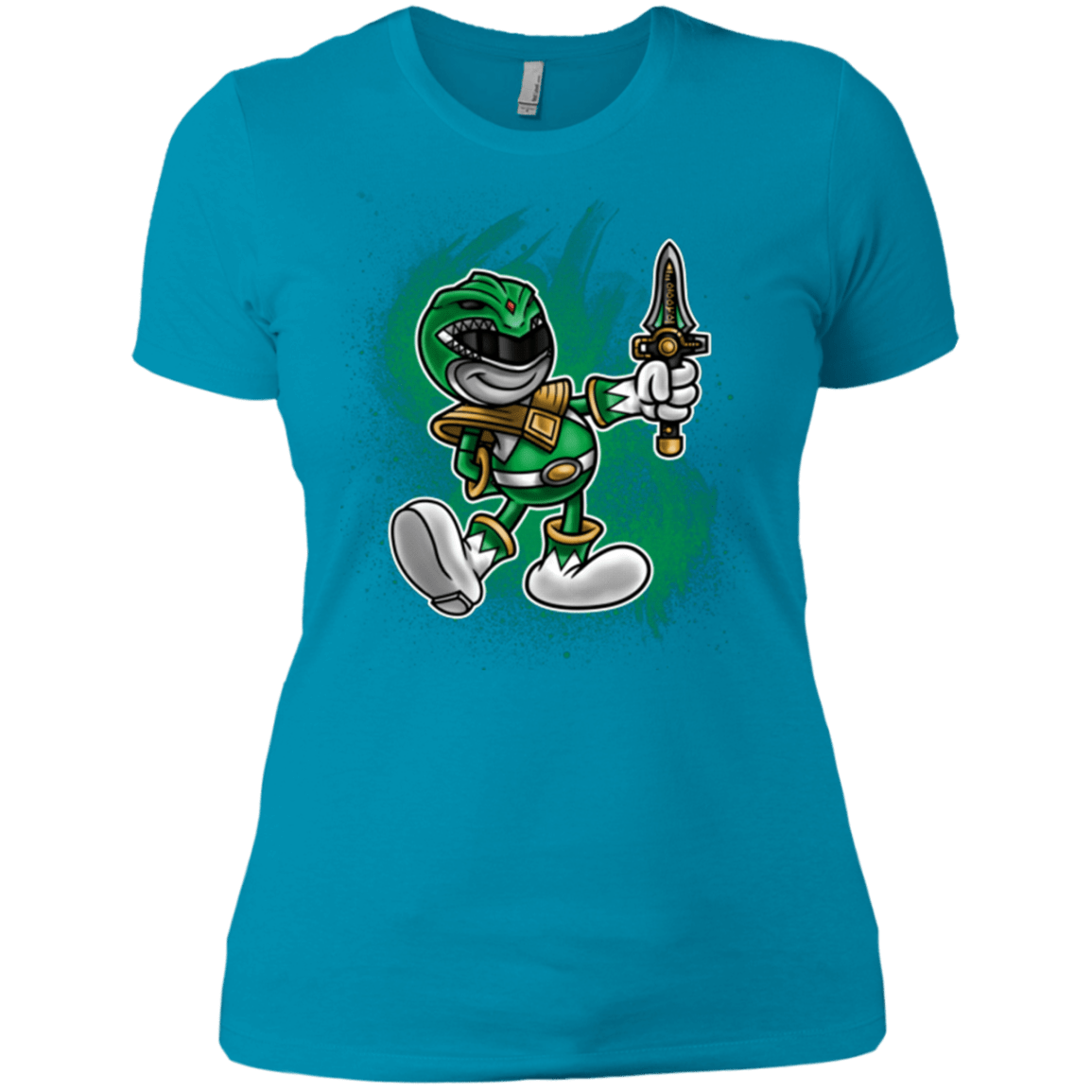 T-Shirts Turquoise / X-Small Green Ranger Artwork Women's Premium T-Shirt