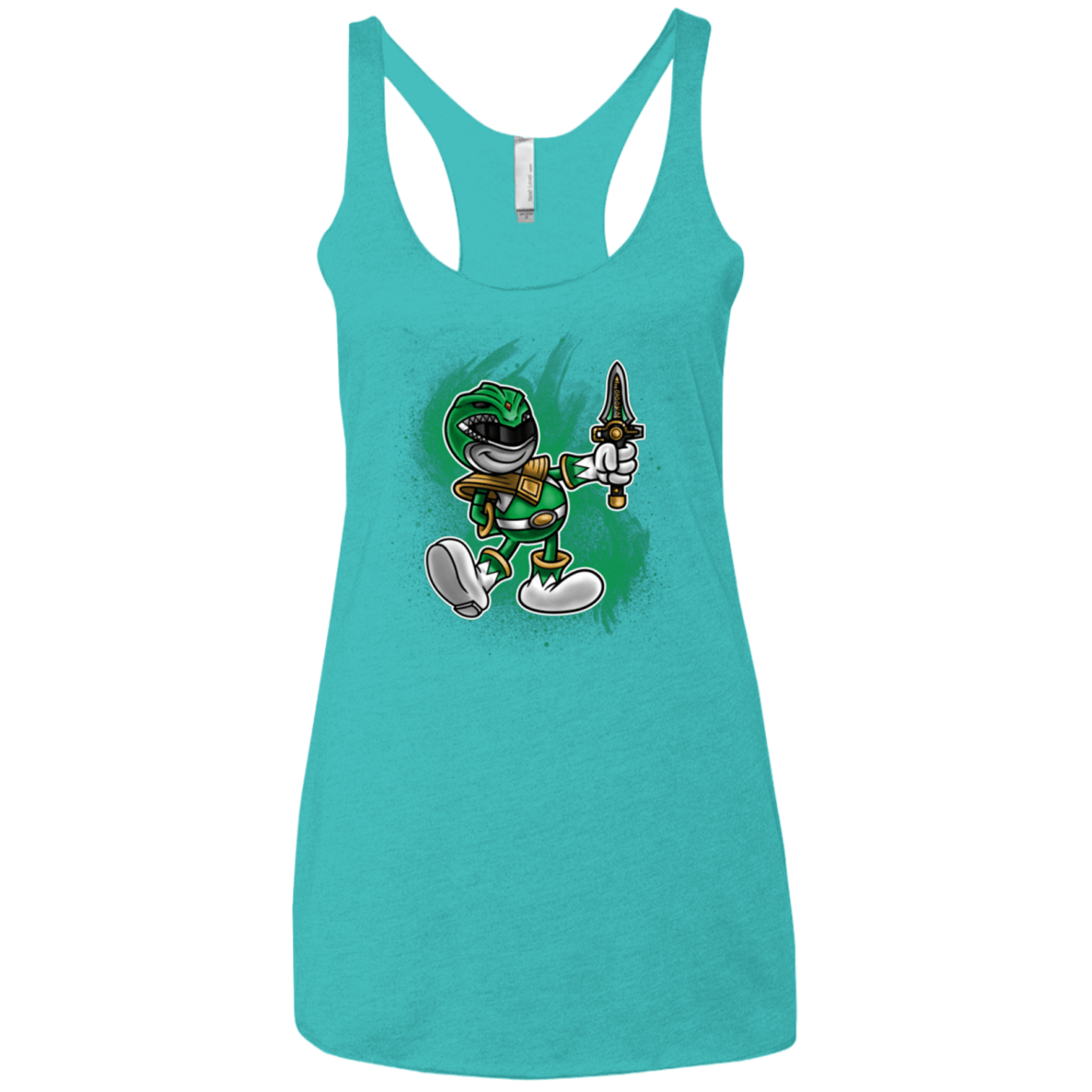 T-Shirts Tahiti Blue / X-Small Green Ranger Artwork Women's Triblend Racerback Tank
