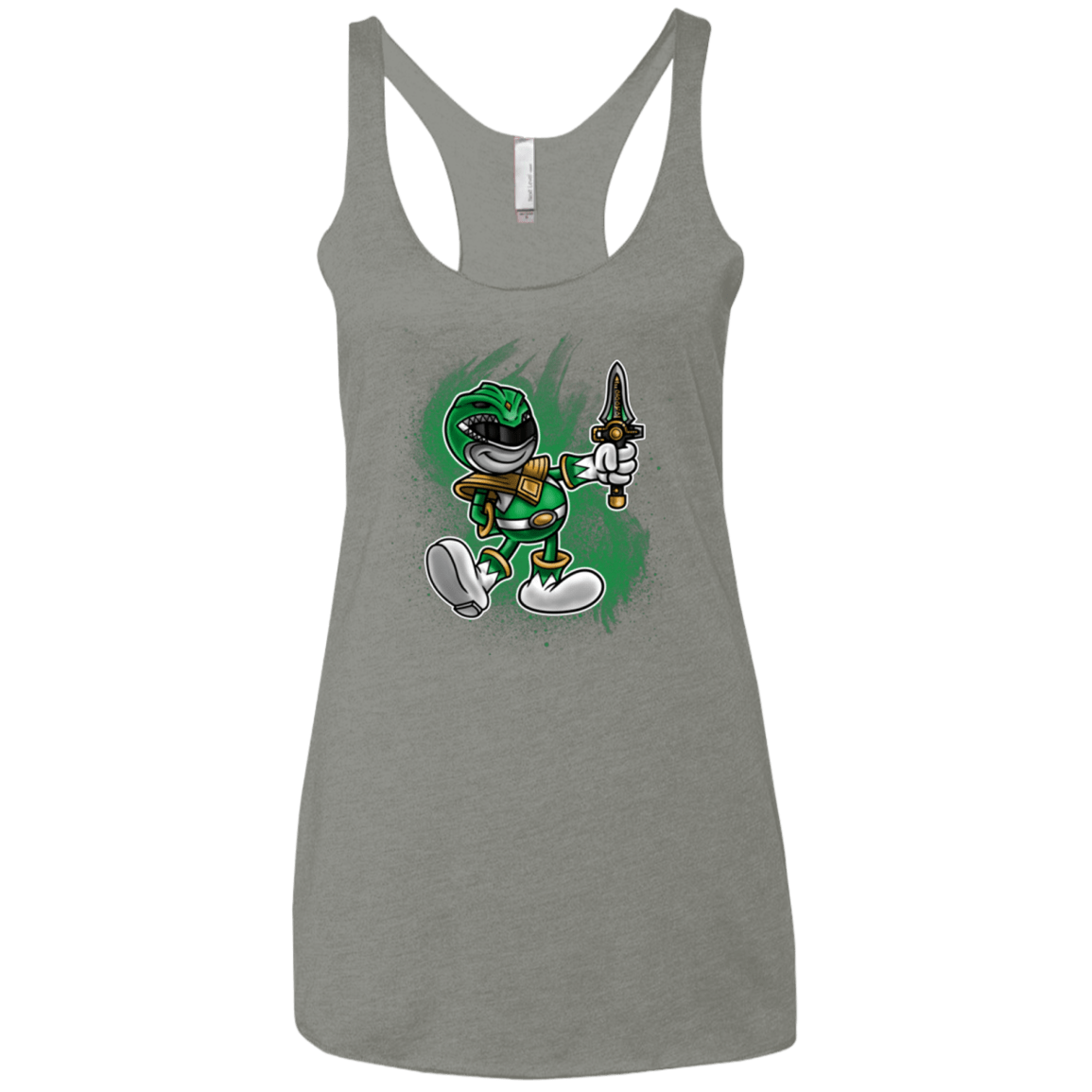 T-Shirts Venetian Grey / X-Small Green Ranger Artwork Women's Triblend Racerback Tank