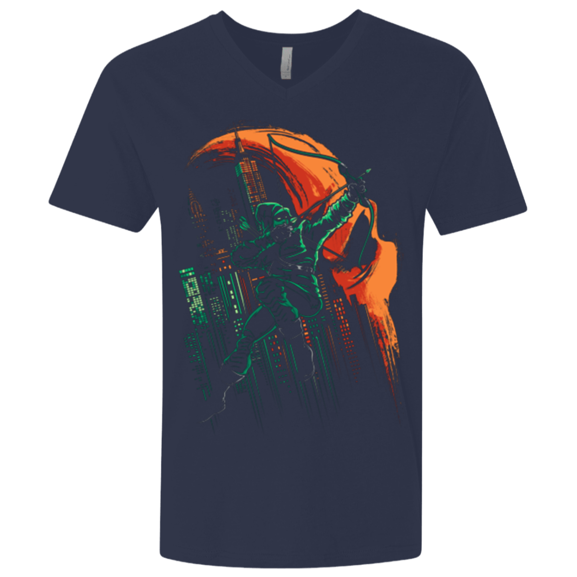 T-Shirts Midnight Navy / X-Small Green Vigilance Men's Premium V-Neck