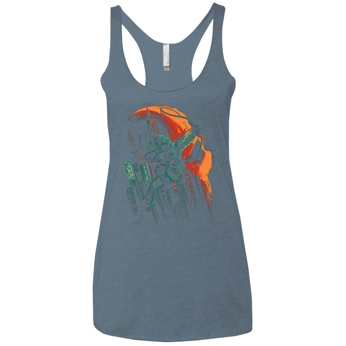 T-Shirts Indigo / X-Small Green Vigilance Women's Triblend Racerback Tank