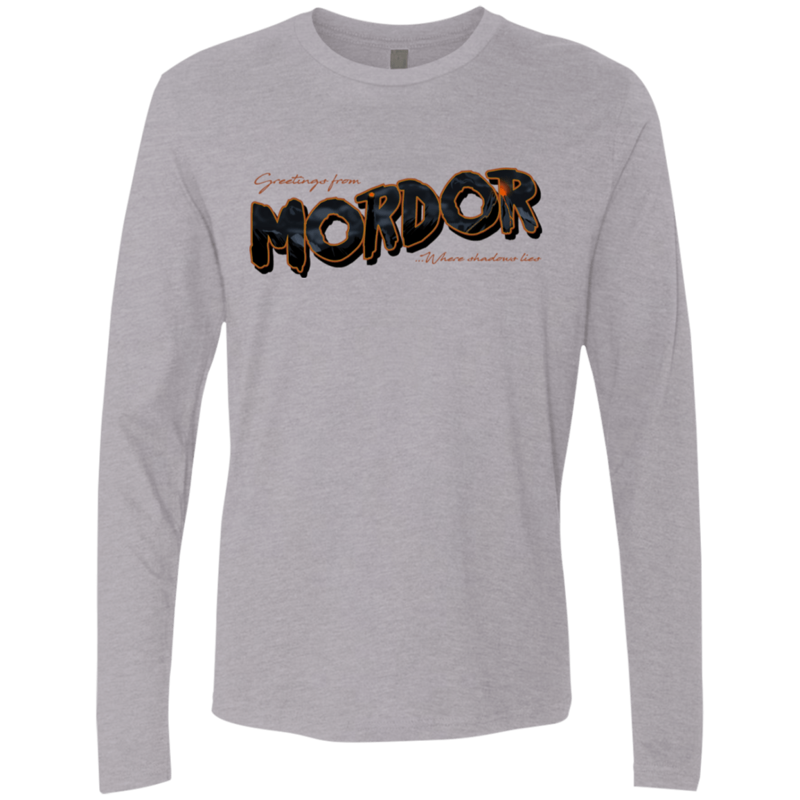 T-Shirts Heather Grey / S Greetings From Mordor Men's Premium Long Sleeve