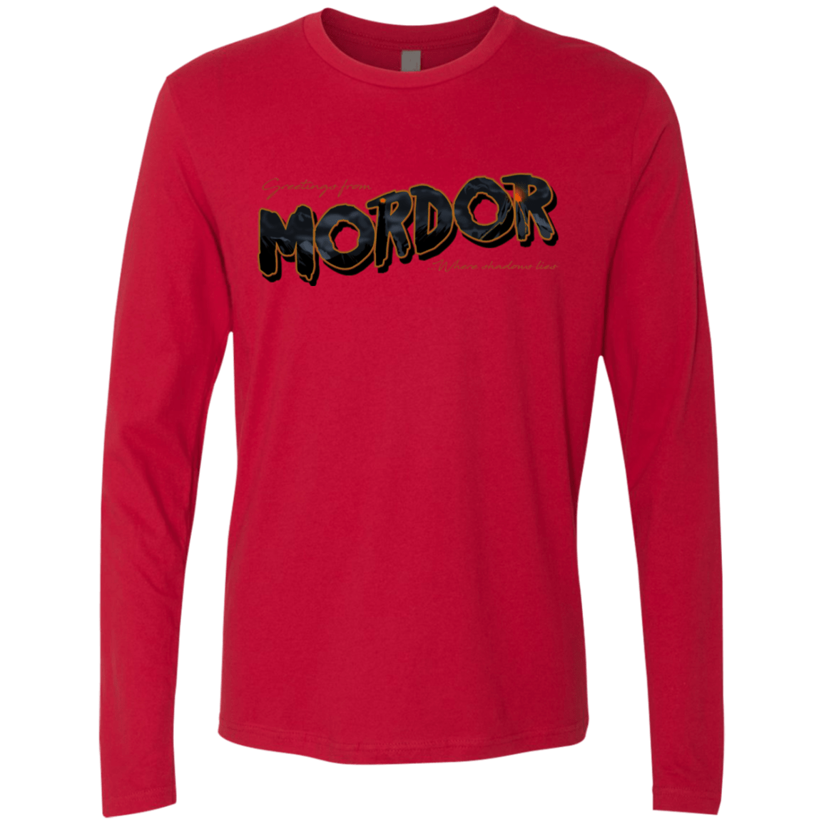 T-Shirts Red / S Greetings From Mordor Men's Premium Long Sleeve