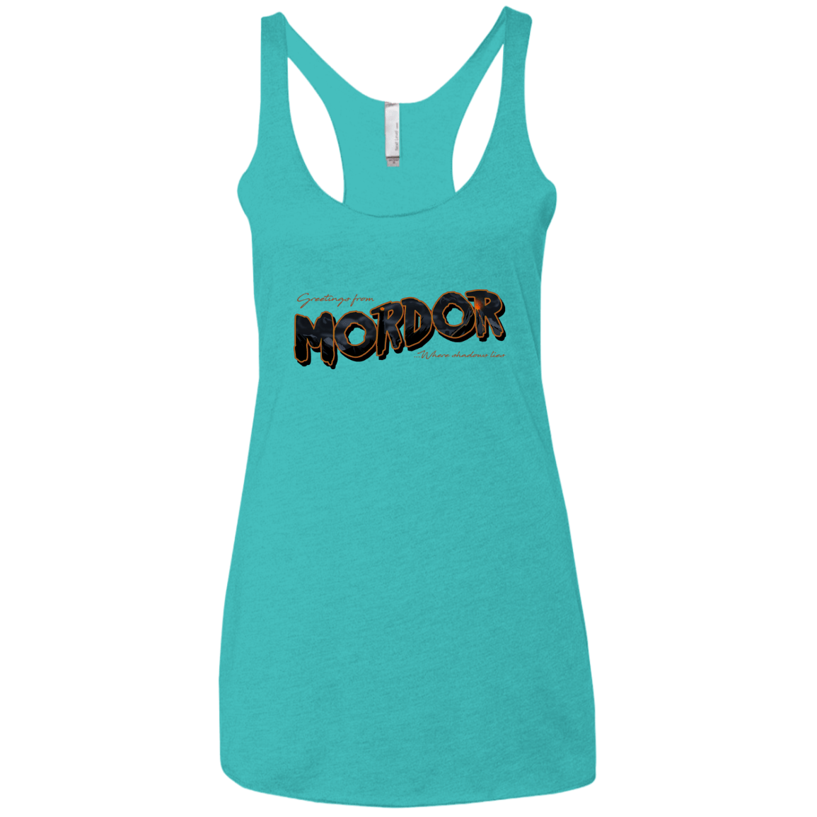 T-Shirts Tahiti Blue / X-Small Greetings From Mordor Women's Triblend Racerback Tank