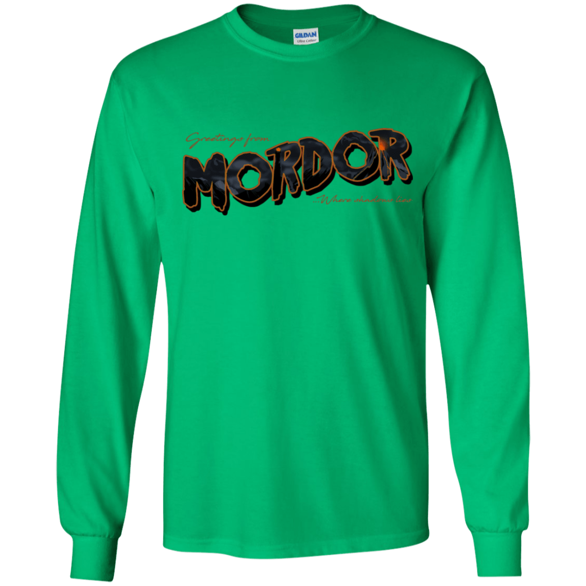 T-Shirts Irish Green / YS Greetings From Mordor Youth Long Sleeve T-Shirt