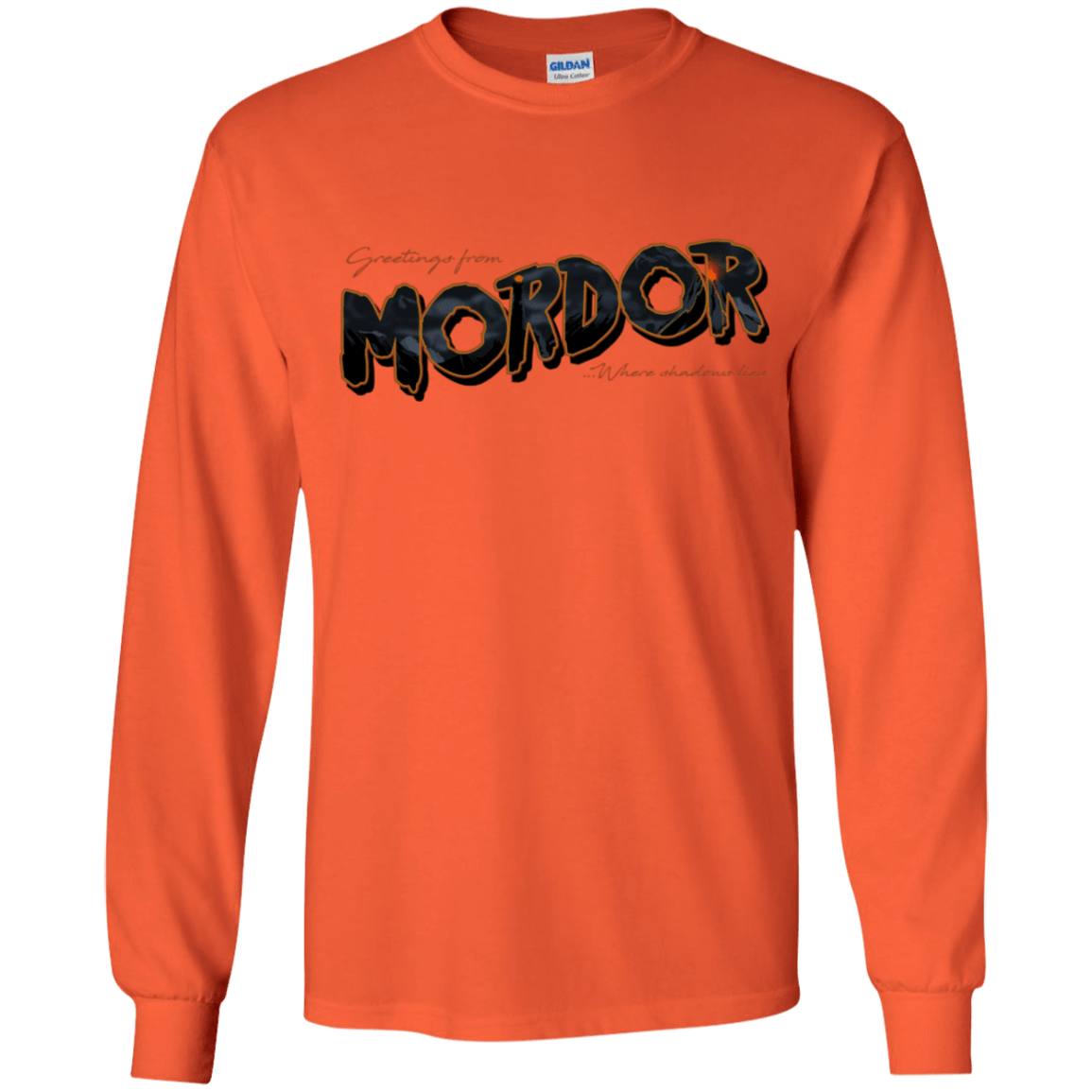T-Shirts Orange / YS Greetings From Mordor Youth Long Sleeve T-Shirt