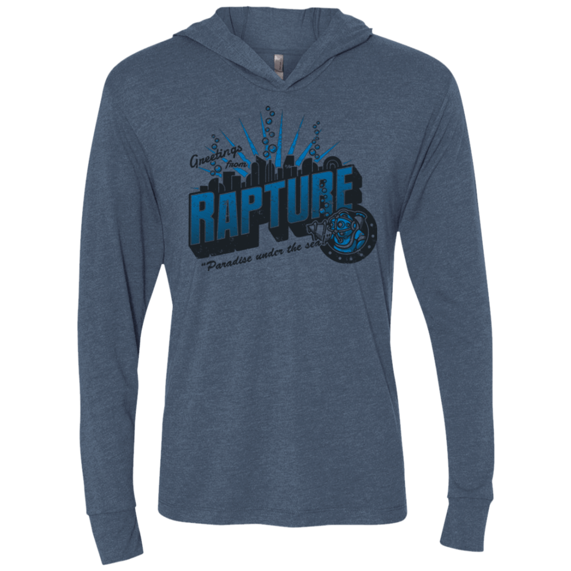 T-Shirts Indigo / X-Small Greetings from Rapture Triblend Long Sleeve Hoodie Tee