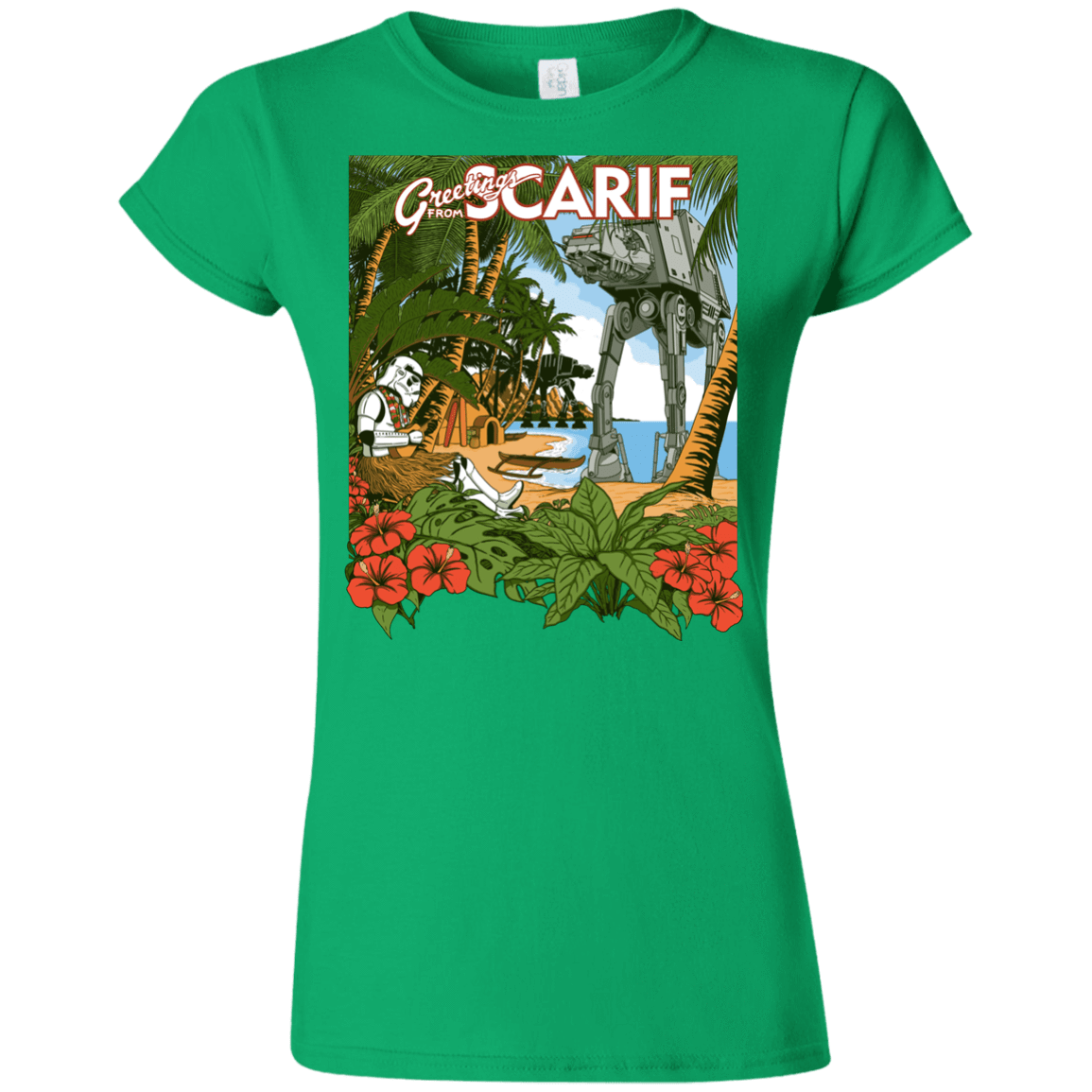 T-Shirts Irish Green / S Greetings from Scarif Junior Slimmer-Fit T-Shirt