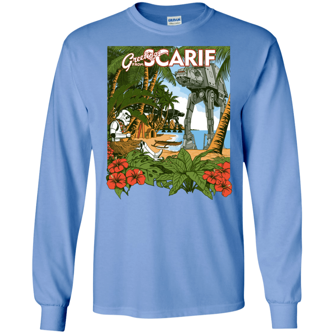 T-Shirts Carolina Blue / S Greetings from Scarif Men's Long Sleeve T-Shirt