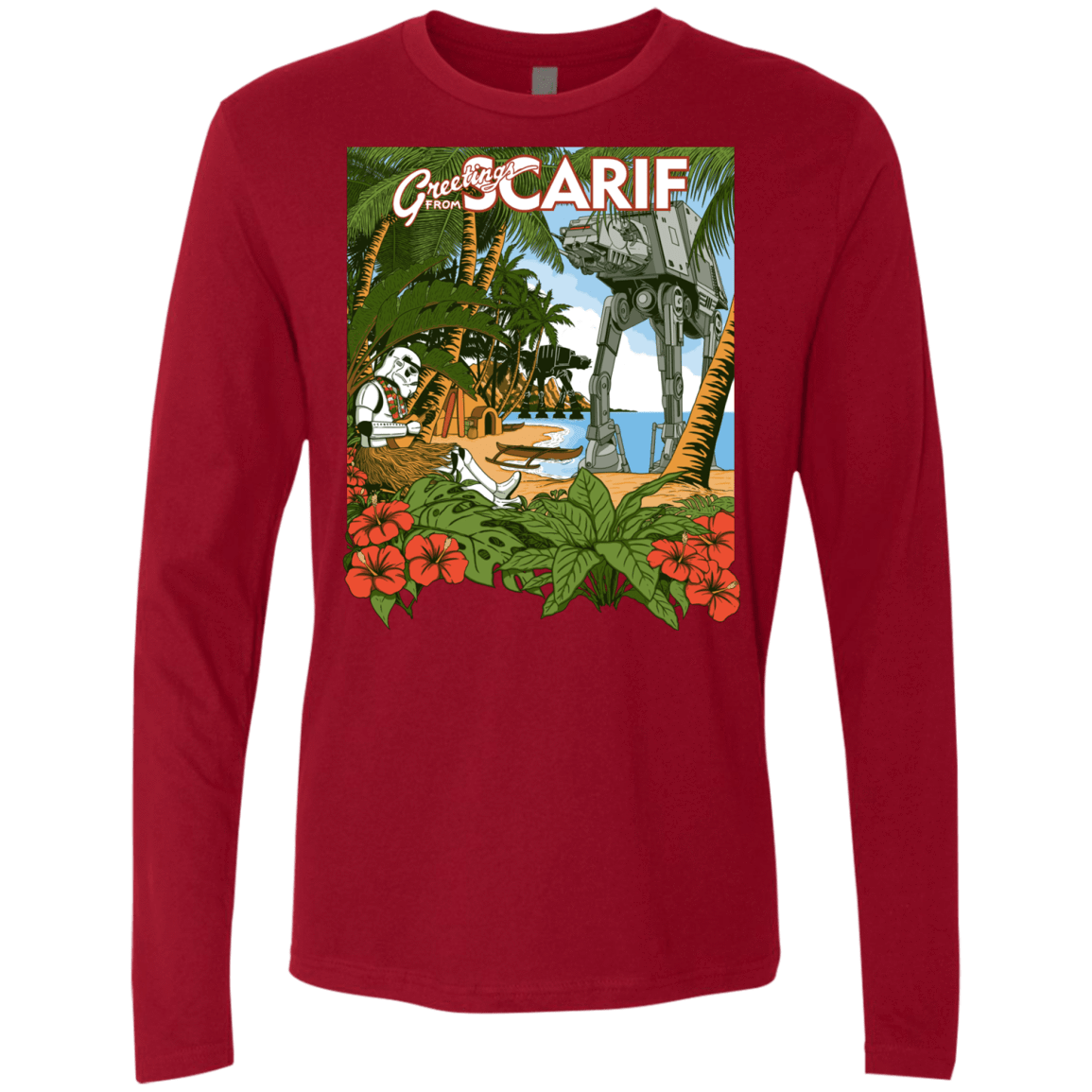 T-Shirts Cardinal / S Greetings from Scarif Men's Premium Long Sleeve