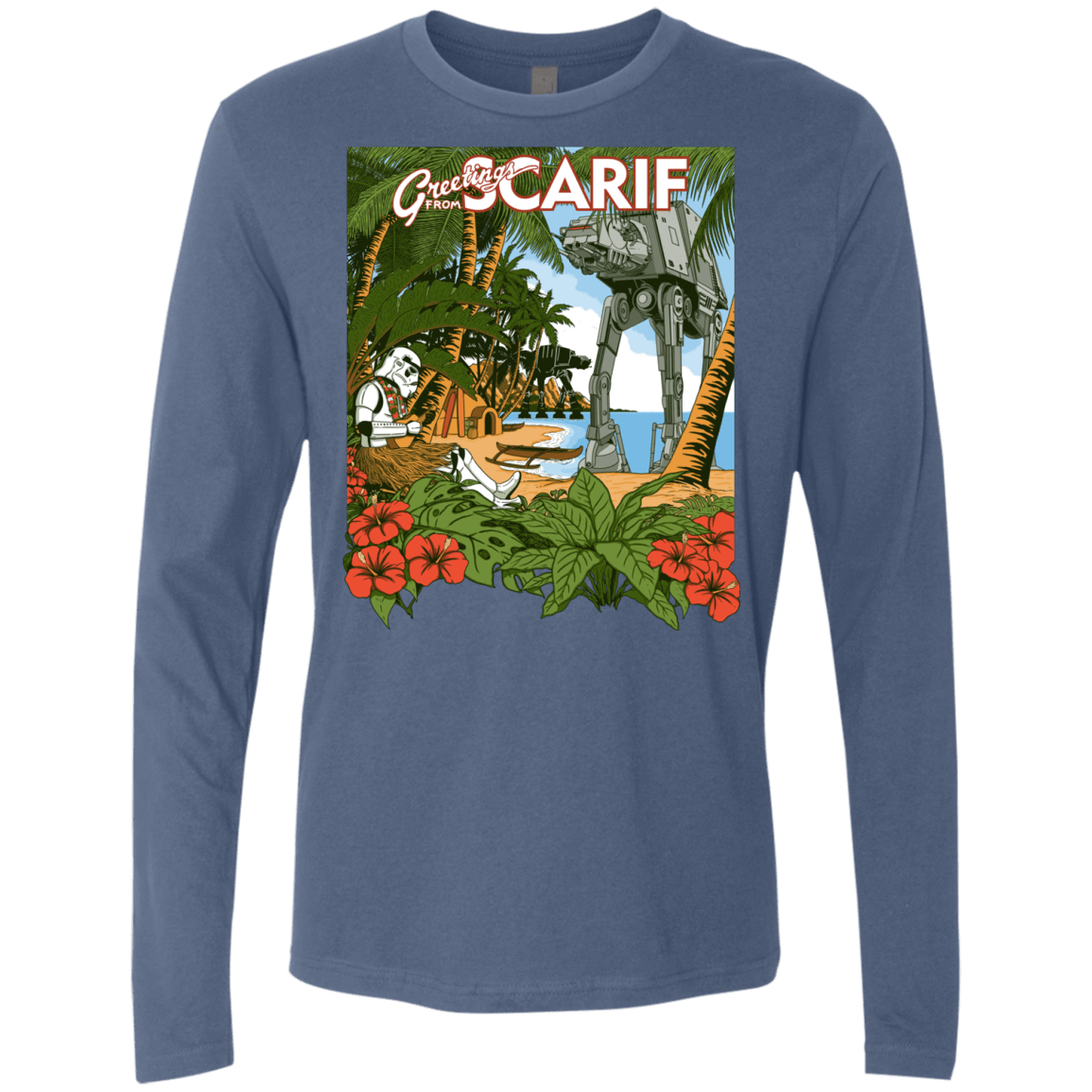 T-Shirts Indigo / S Greetings from Scarif Men's Premium Long Sleeve