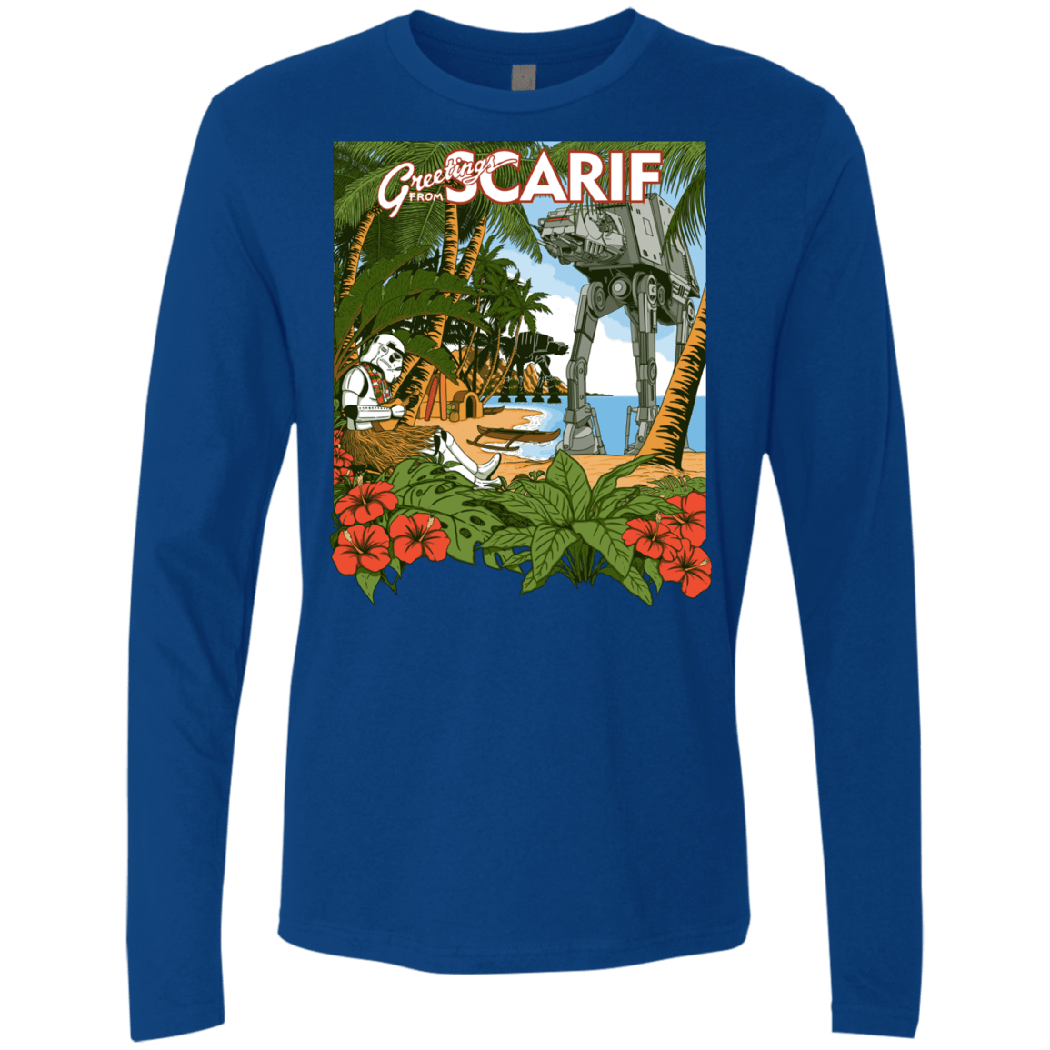 T-Shirts Royal / S Greetings from Scarif Men's Premium Long Sleeve
