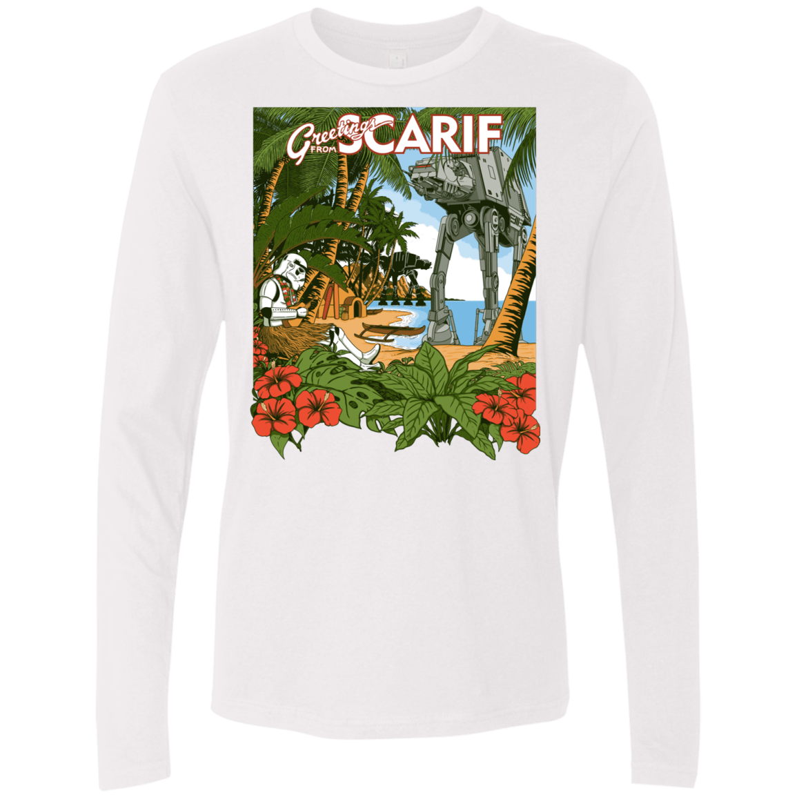 T-Shirts White / S Greetings from Scarif Men's Premium Long Sleeve
