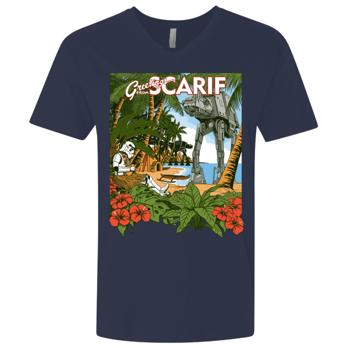 T-Shirts Midnight Navy / X-Small Greetings from Scarif Men's Premium V-Neck