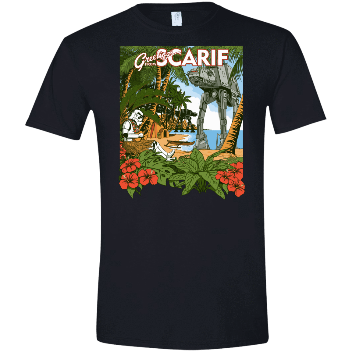 T-Shirts Black / X-Small Greetings from Scarif Men's Semi-Fitted Softstyle