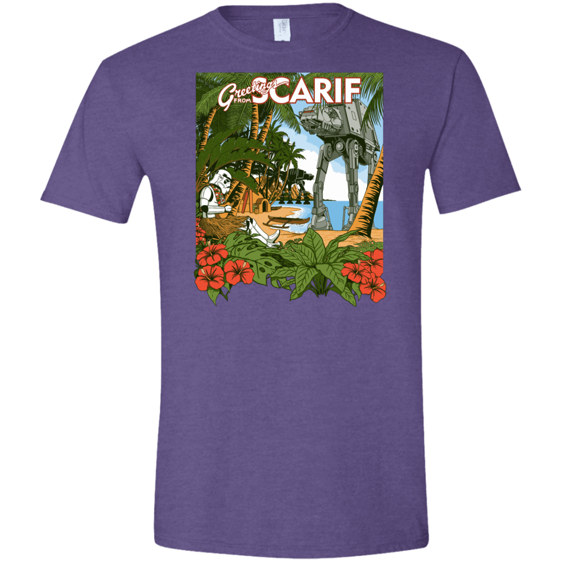 T-Shirts Heather Purple / S Greetings from Scarif Men's Semi-Fitted Softstyle