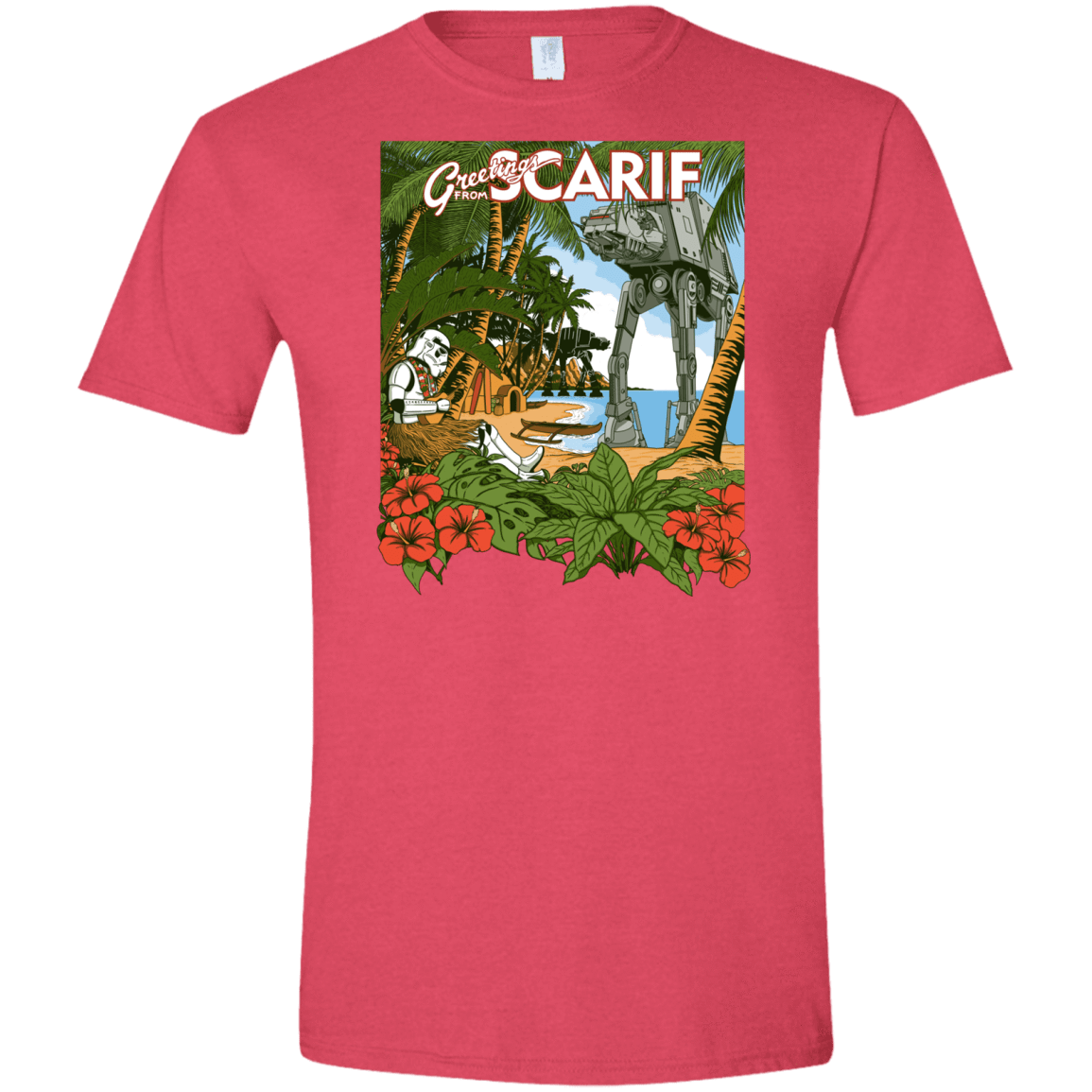T-Shirts Heather Red / S Greetings from Scarif Men's Semi-Fitted Softstyle