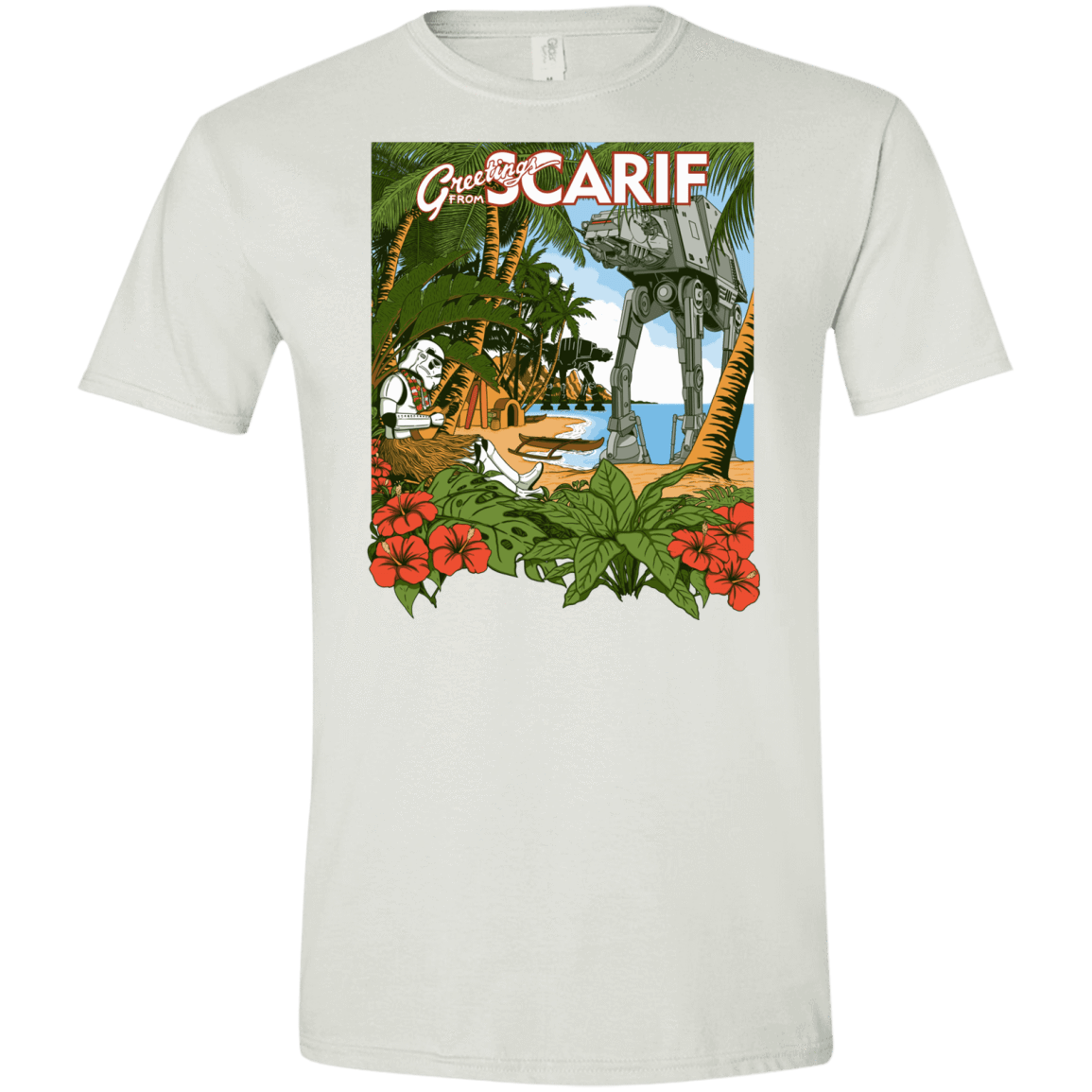 T-Shirts White / X-Small Greetings from Scarif Men's Semi-Fitted Softstyle