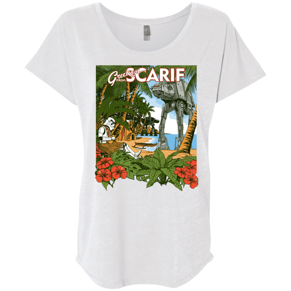 T-Shirts Heather White / X-Small Greetings from Scarif Triblend Dolman Sleeve