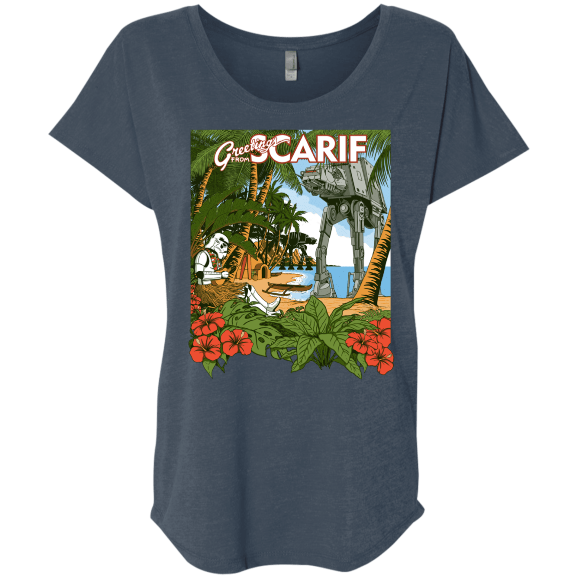 T-Shirts Indigo / X-Small Greetings from Scarif Triblend Dolman Sleeve