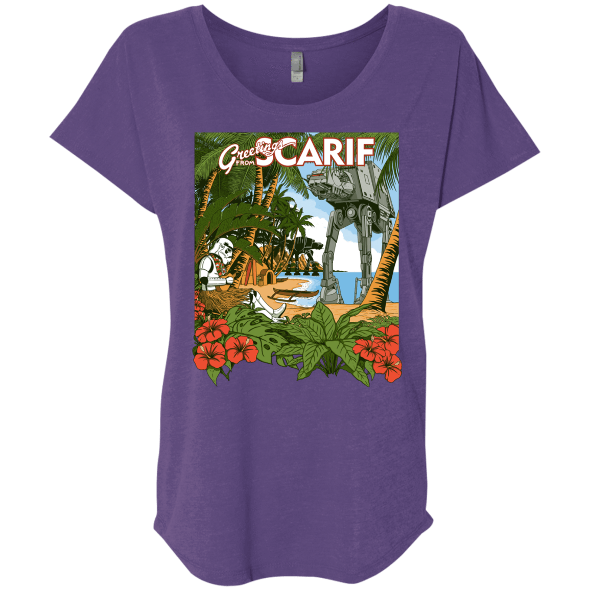 T-Shirts Purple Rush / X-Small Greetings from Scarif Triblend Dolman Sleeve