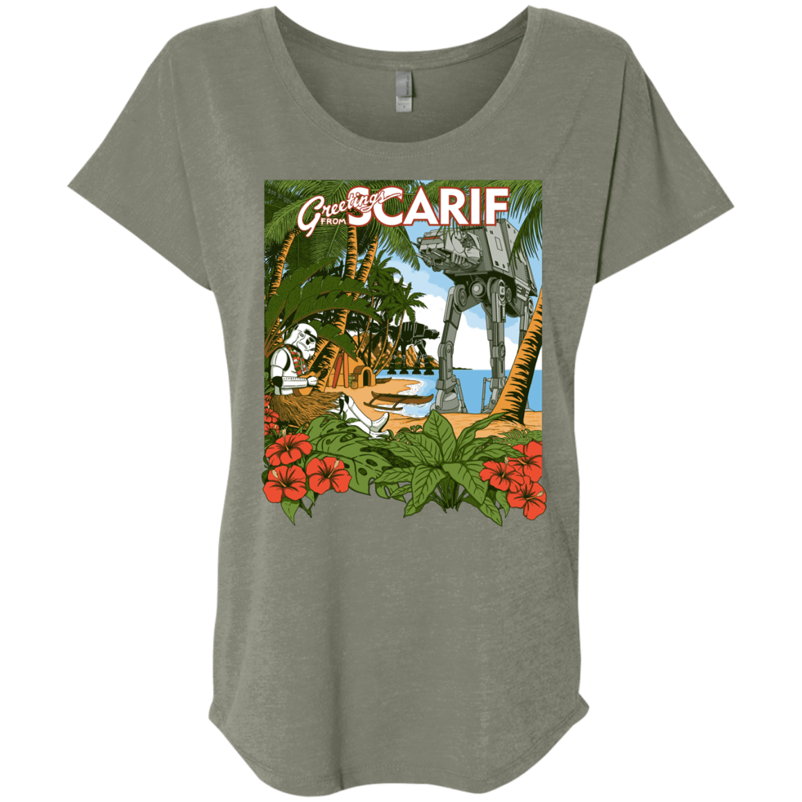 T-Shirts Venetian Grey / X-Small Greetings from Scarif Triblend Dolman Sleeve