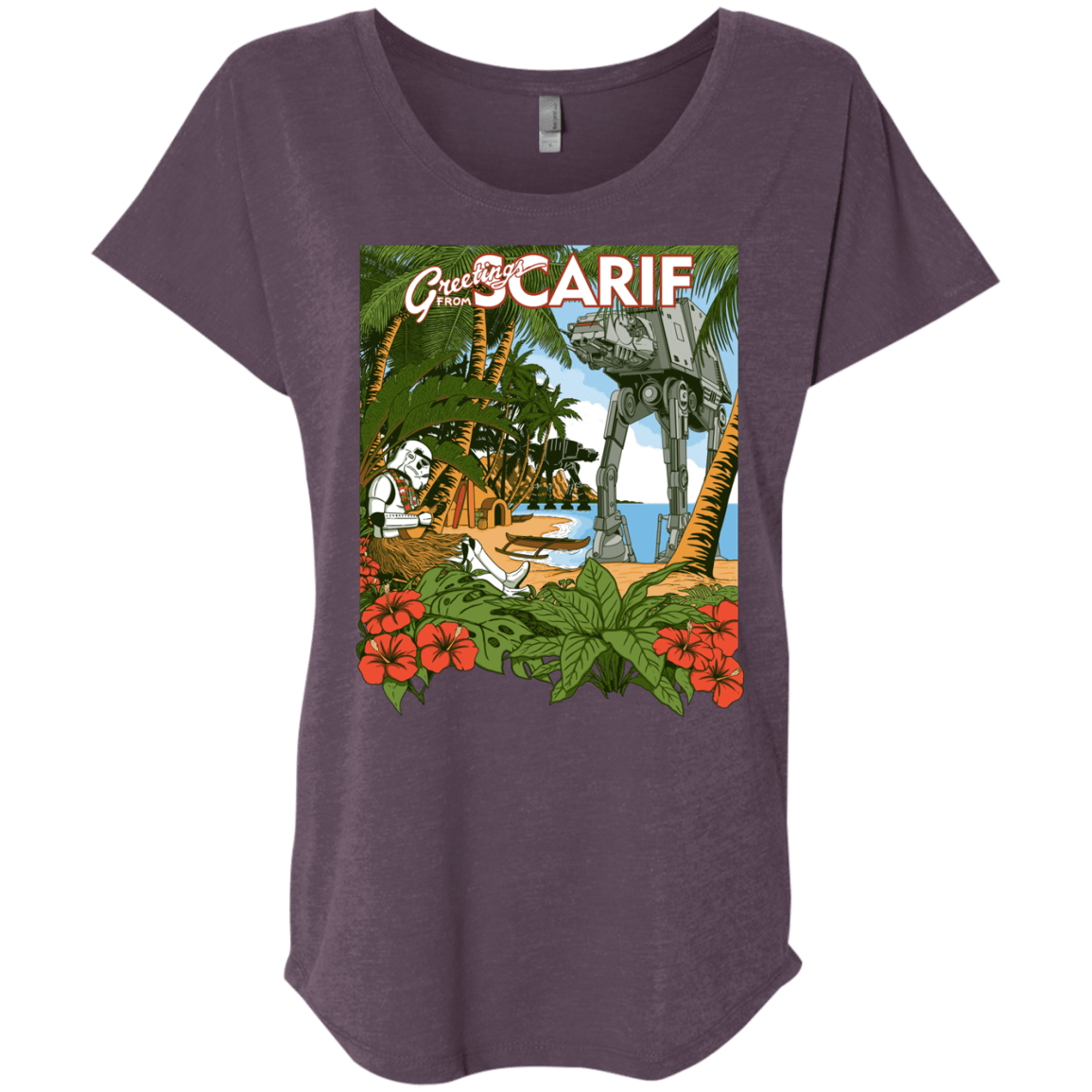 T-Shirts Vintage Purple / X-Small Greetings from Scarif Triblend Dolman Sleeve