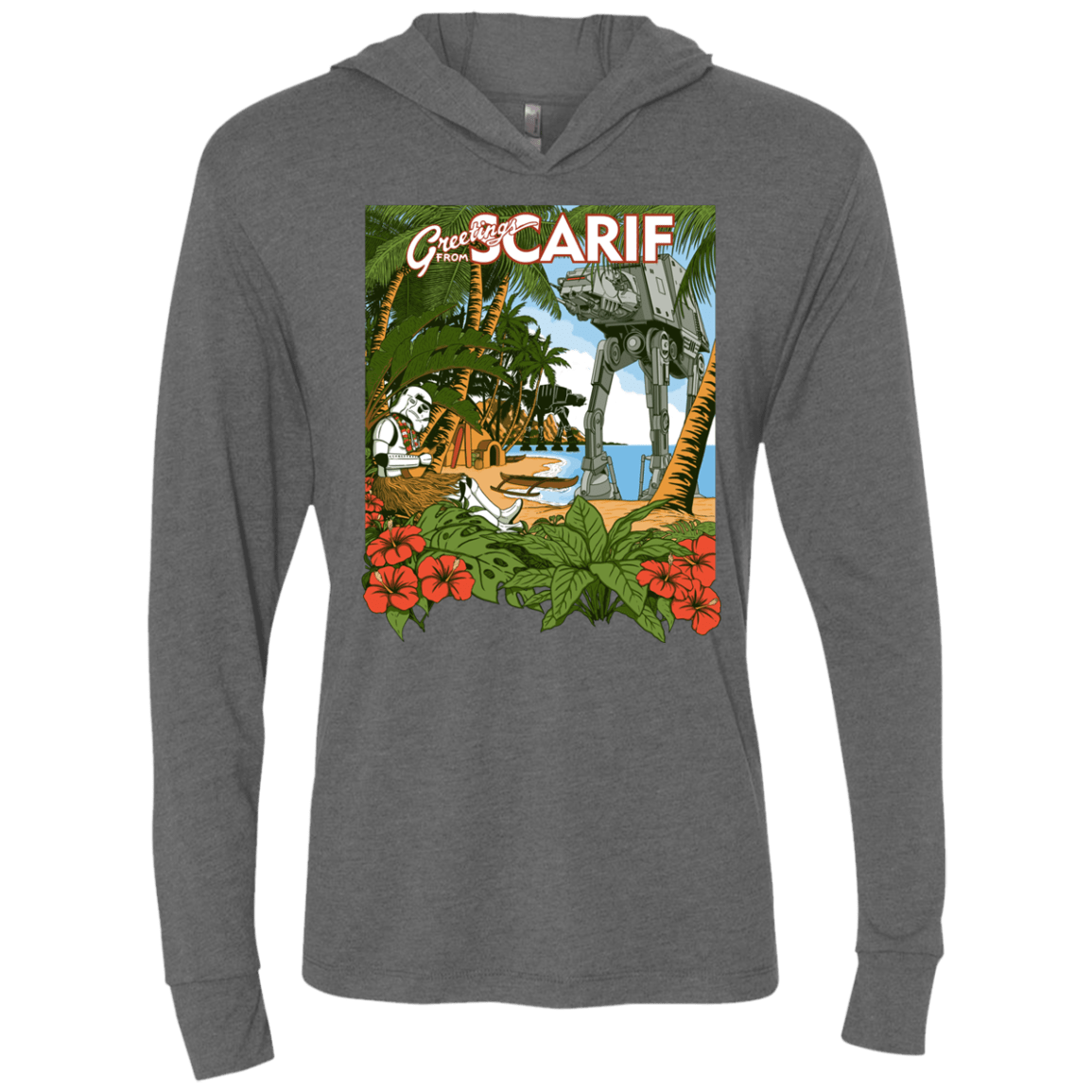 T-Shirts Premium Heather / X-Small Greetings from Scarif Triblend Long Sleeve Hoodie Tee
