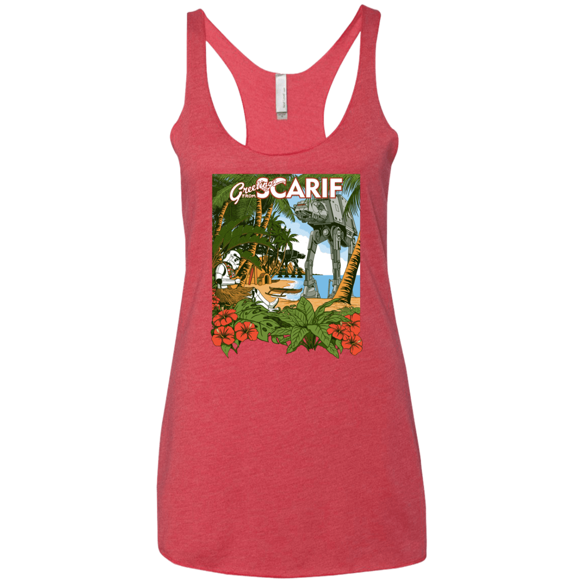 T-Shirts Vintage Red / X-Small Greetings from Scarif Women's Triblend Racerback Tank
