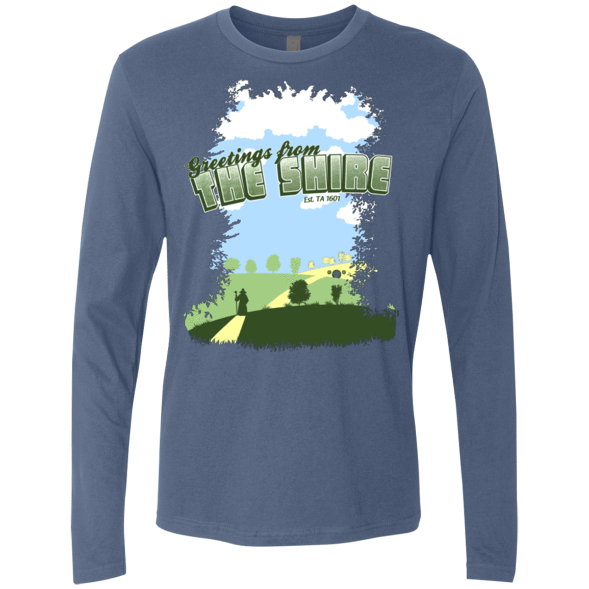 T-Shirts Indigo / Small Greetings From Shire Men's Premium Long Sleeve