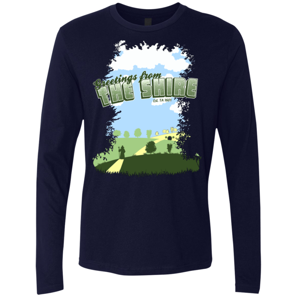 T-Shirts Midnight Navy / Small Greetings From Shire Men's Premium Long Sleeve