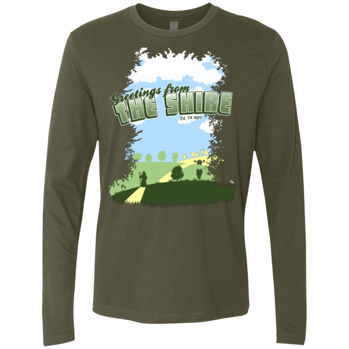 T-Shirts Military Green / Small Greetings From Shire Men's Premium Long Sleeve