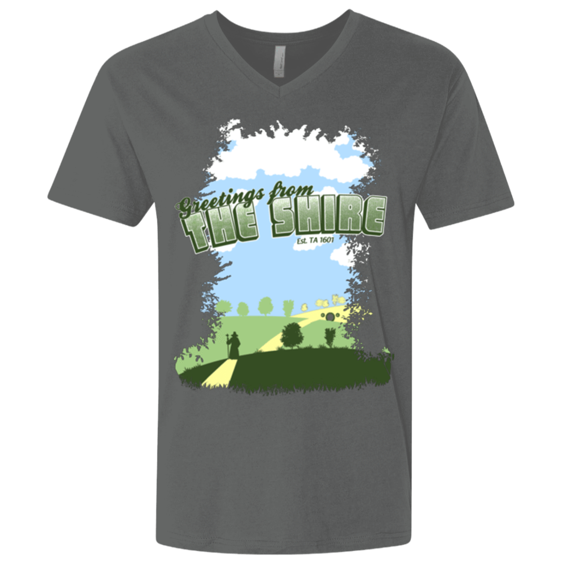 T-Shirts Heavy Metal / X-Small Greetings From Shire Men's Premium V-Neck