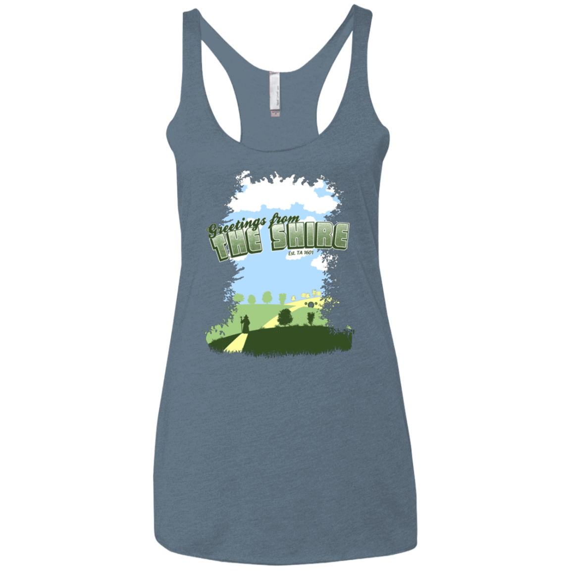 T-Shirts Indigo / X-Small Greetings From Shire Women's Triblend Racerback Tank