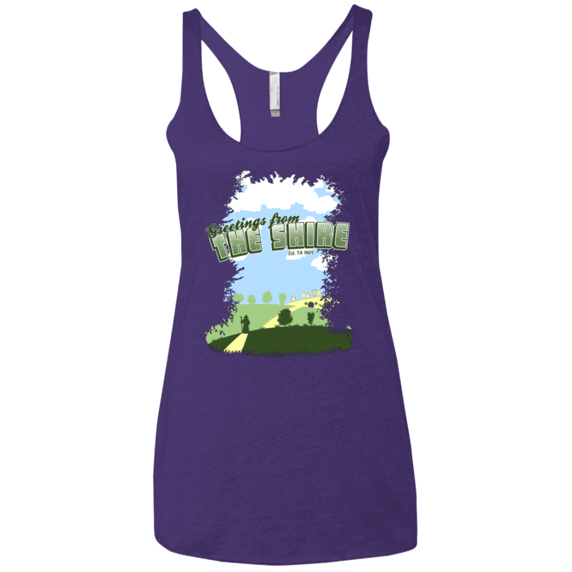 T-Shirts Purple / X-Small Greetings From Shire Women's Triblend Racerback Tank