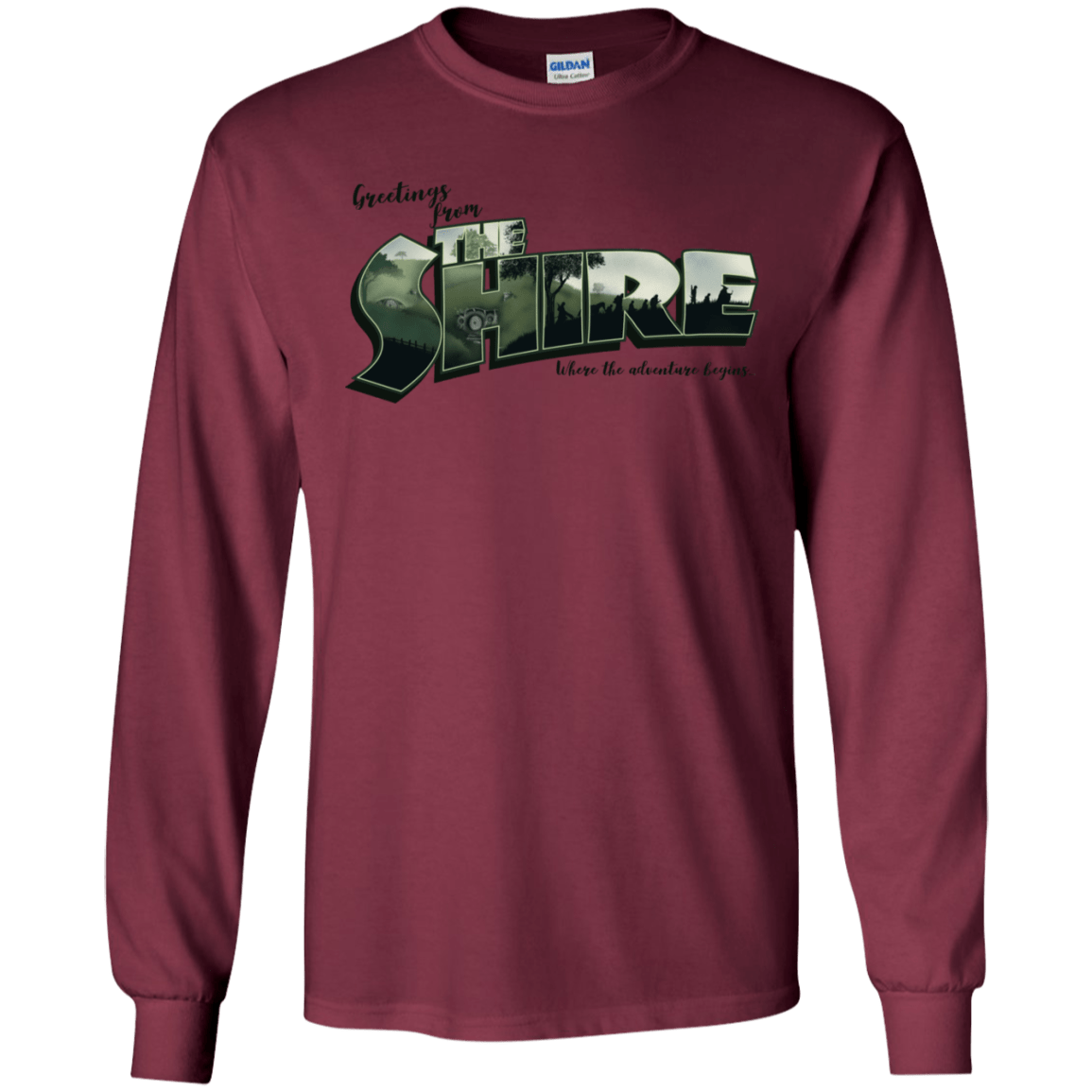 T-Shirts Maroon / S Greetings from the Shire Men's Long Sleeve T-Shirt