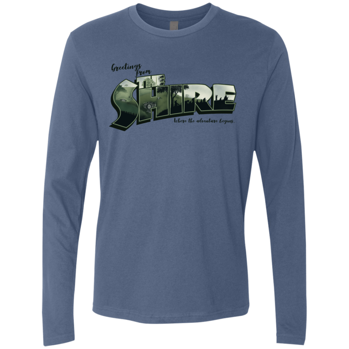 T-Shirts Indigo / S Greetings from the Shire Men's Premium Long Sleeve