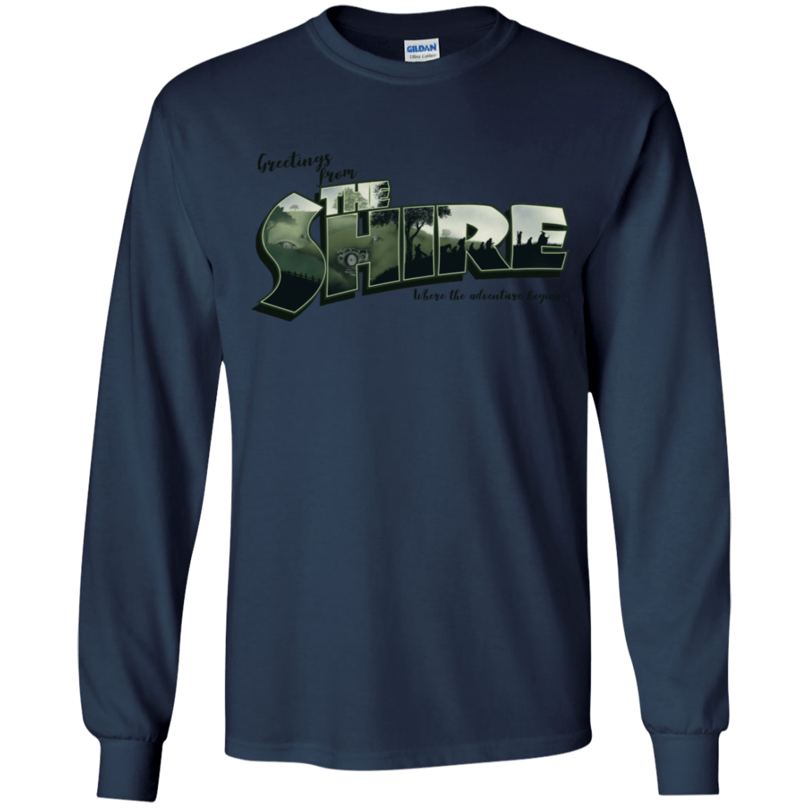 T-Shirts Navy / YS Greetings from the Shire Youth Long Sleeve T-Shirt
