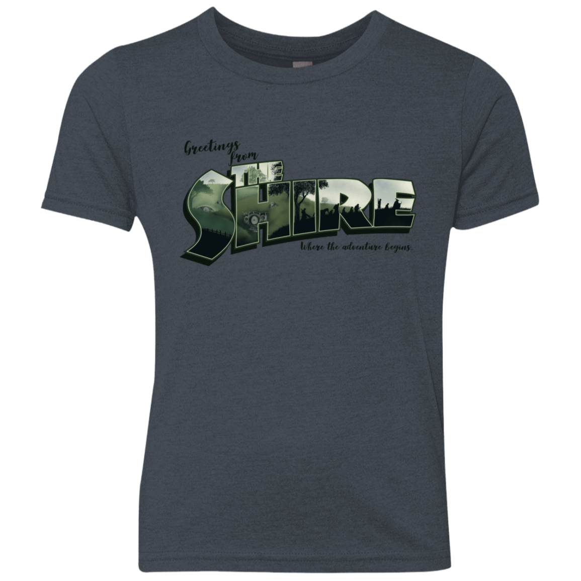 T-Shirts Vintage Navy / YXS Greetings from the Shire Youth Triblend T-Shirt