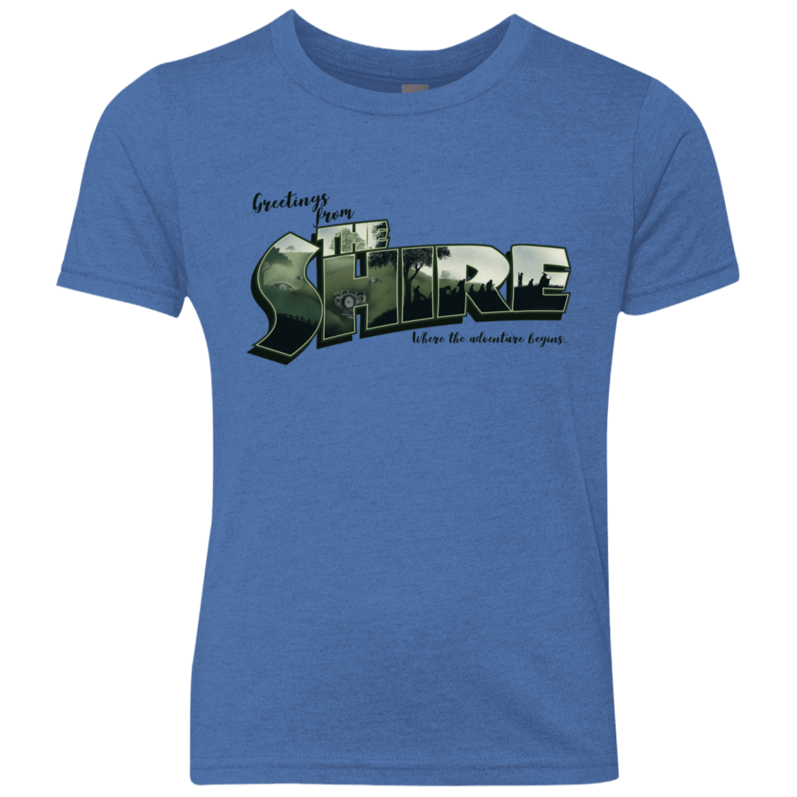 T-Shirts Vintage Royal / YXS Greetings from the Shire Youth Triblend T-Shirt