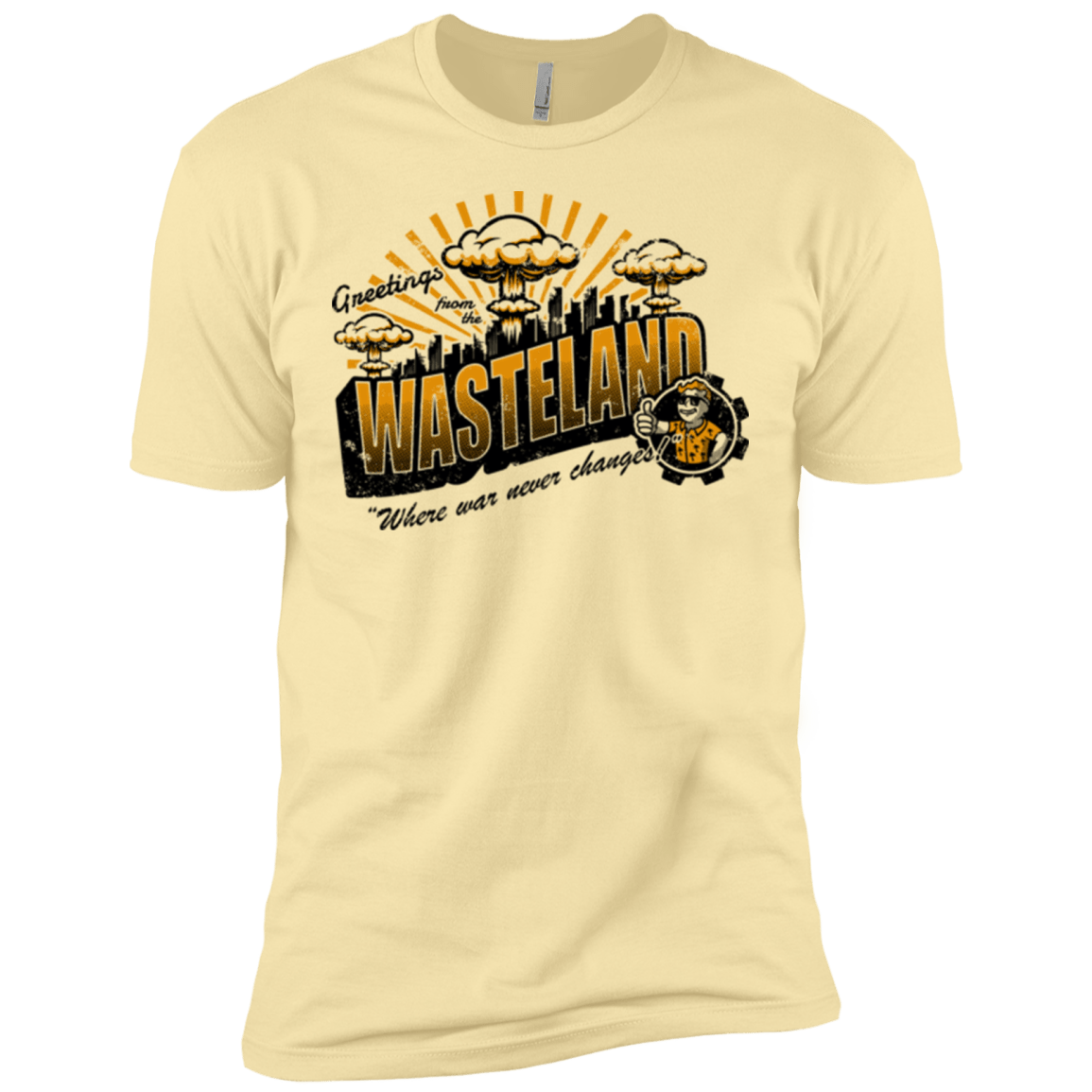 T-Shirts Banana Cream / X-Small Greetings from the Wasteland! Men's Premium T-Shirt
